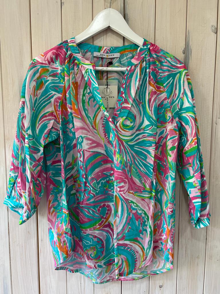 Maldives Blouse - Ema Blues - New Colours! – The Wardrobe Edit